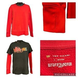 Two Gear Bright Red Long Sleeve Layering Sweatshirt with Thumb Holes Women’s Sma